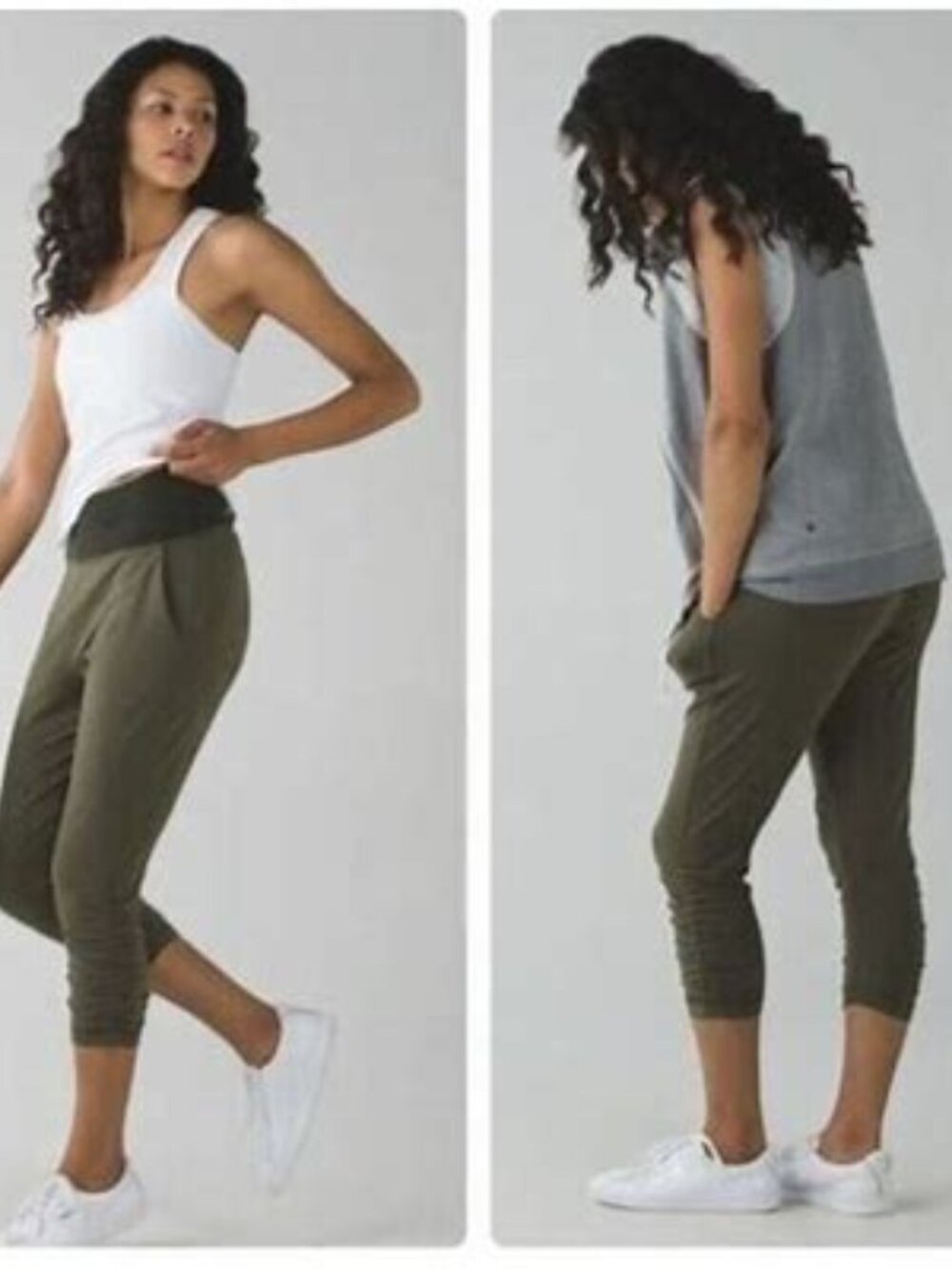 Lululemon Sunset Salutation Crop Parachute Joggers in Olive Green Size Small